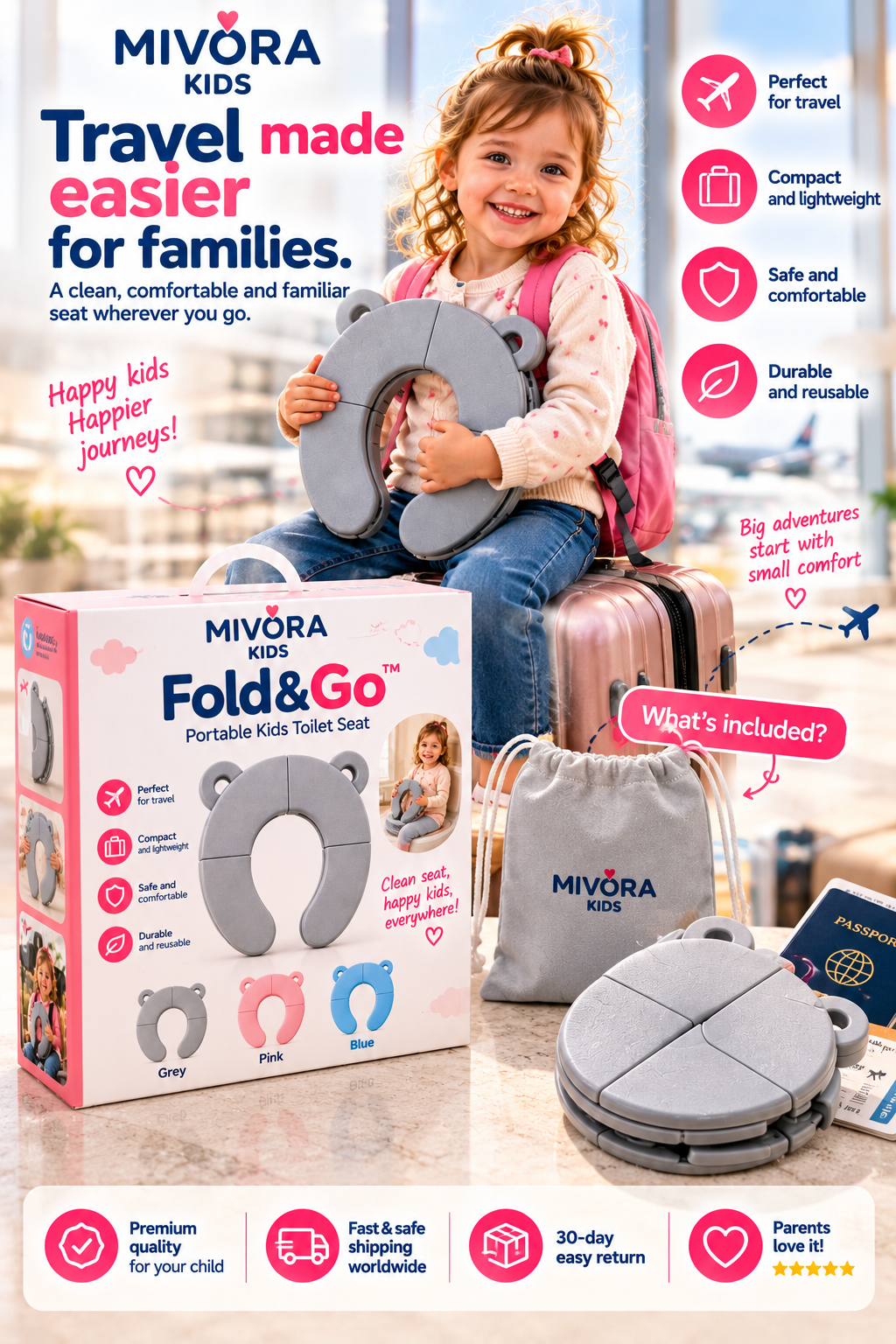Mivora Fold&Go travel made easier for families