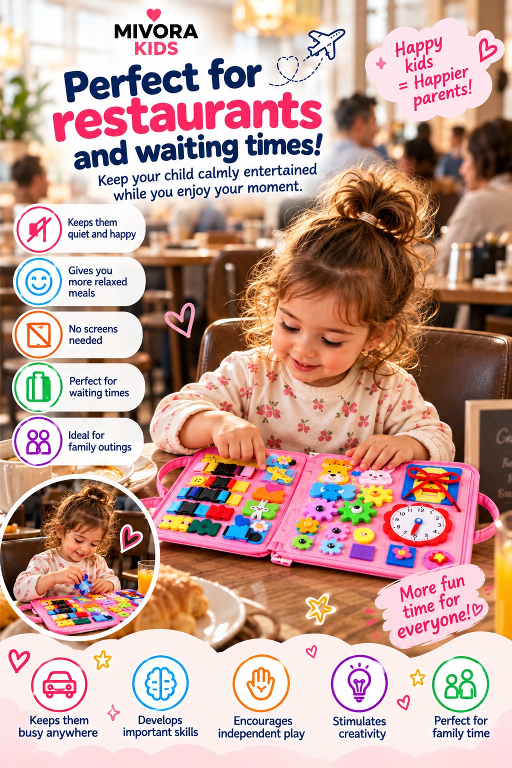 Perfect for restaurants and waiting times