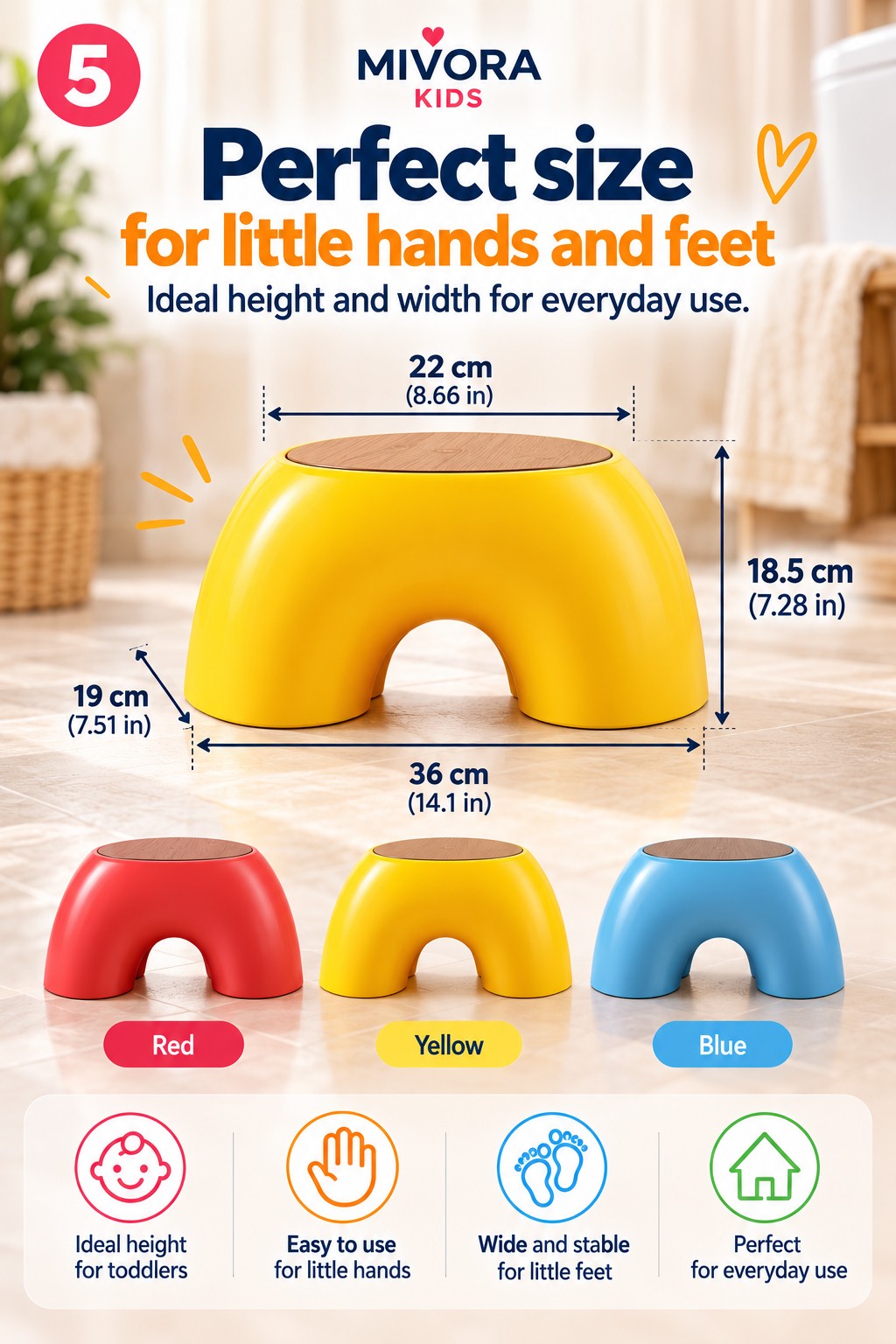 Mivora Reach&Grow™ Toddler Step Stool - image 5